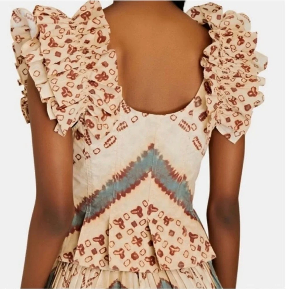 Ulla Johnson Milla Ruffled Button Up Corset Top Boho Western Coachella Size 4 - Picture 7 of 15